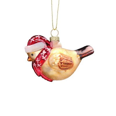 Wizardi 12" Gold Bird Christmas Glass Ornament