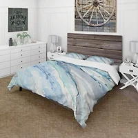 Designart Blue Silver Spring II Farmhouse Duvet Cover Set