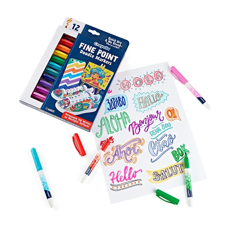 Crayola® Fine Point Doodle Markers, 12ct.