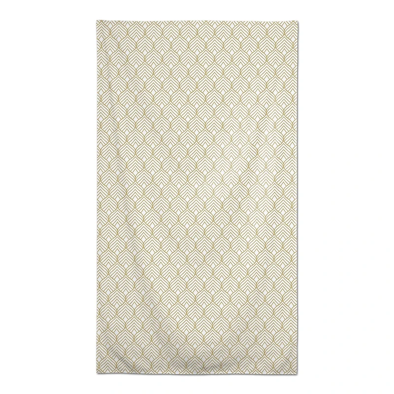 Gold Geometric Leaf Pattern Tablecloth