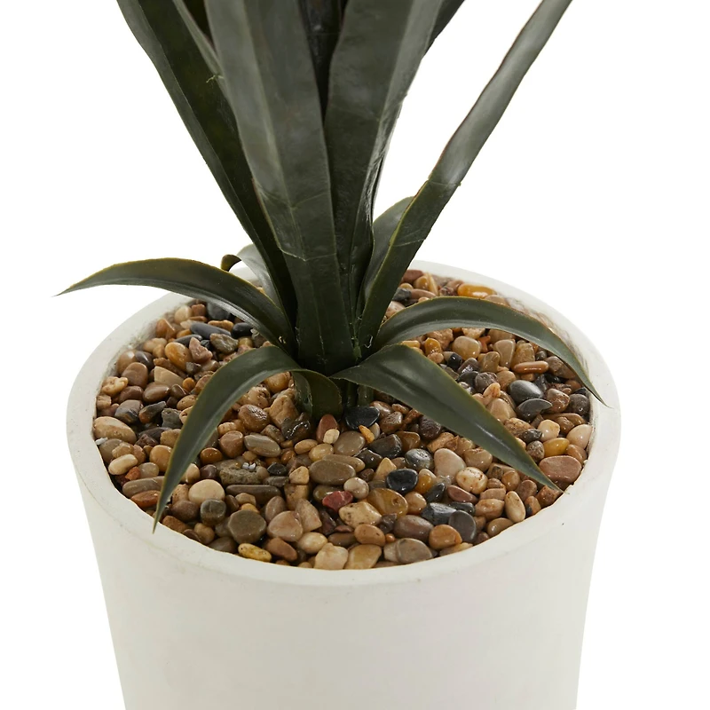 4ft. Modern Style Aloe Vera Artificial Foliage in White Pot