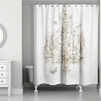 Soft Sage and Blush Chandelier 71" x 74" Shower Curtain