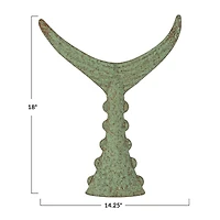 Hello Honey® 18" Distressed Aqua Tuna Tail Metal Wall Décor