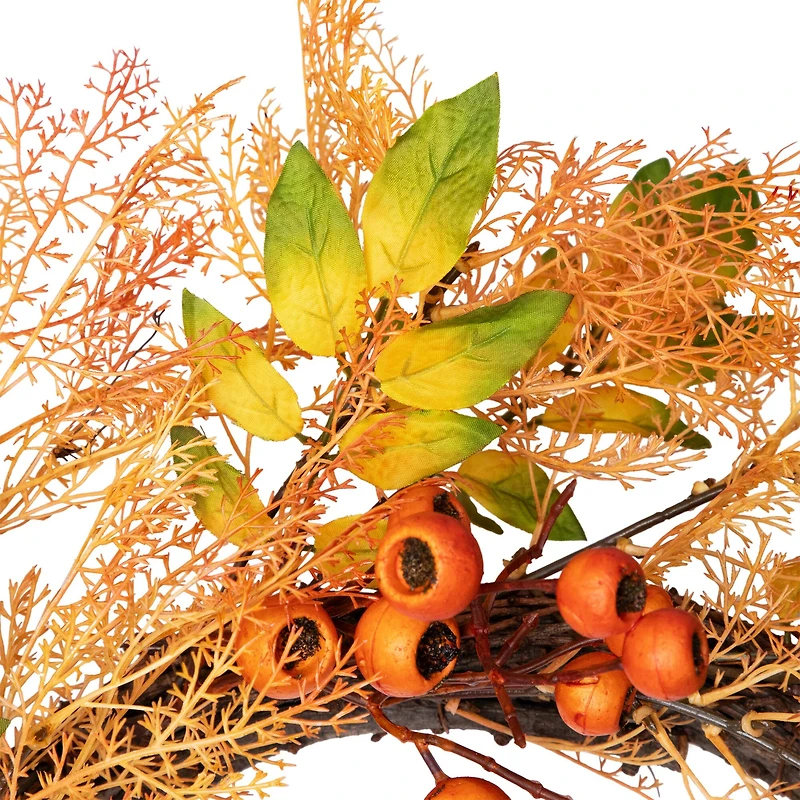 24" Berry & Leaves Fall Harvest Wreath