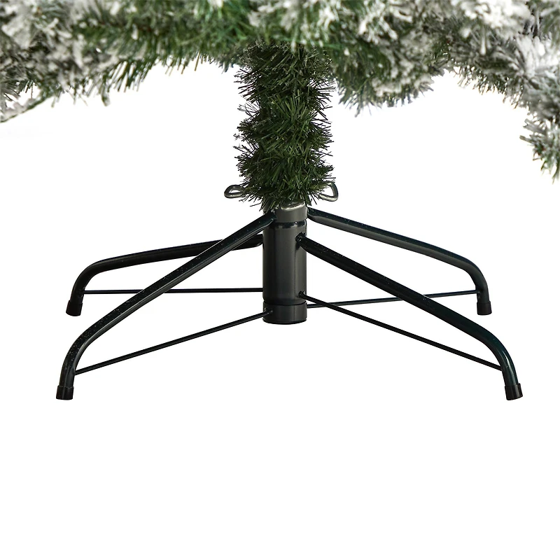 7ft. Pre-Lit Flocked Austria Fir Artificial Christmas Tree, White LED Lights