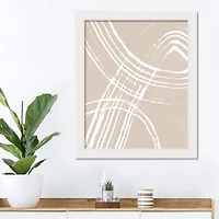 Neutral Ripple White Framed Print Under Plexiglass