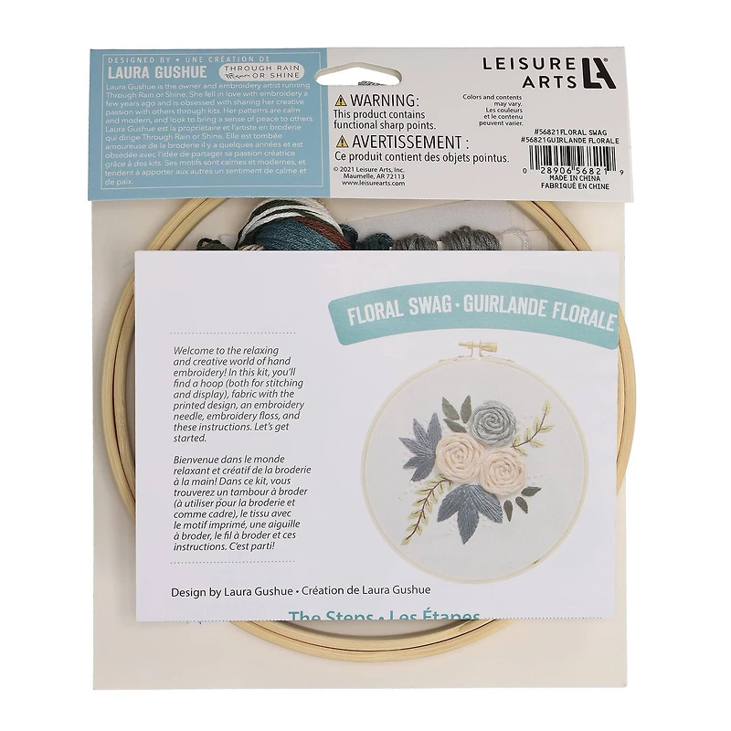 Leisure Arts® 6" Flower Swag Embroidery Kit