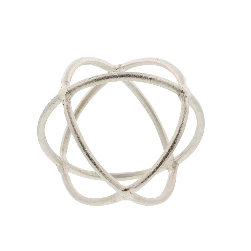 Silver Aluminum Modern Geometric Sculpture Set