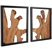 Brown Handmade Abstract Live Edge Wooden Slab Wall Décor Set