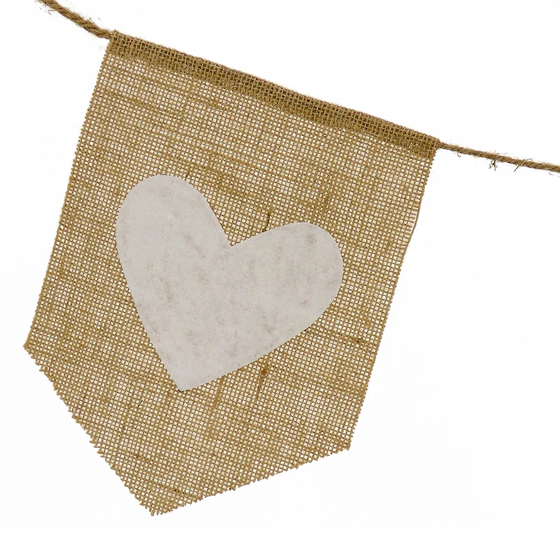 6ft. White Hearts Valentine's Day Jute Garland