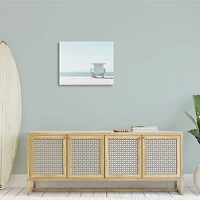 Stupell Industries Sun Bleached Blue Coast Lifeguard Shelter Summer Photography Canvas Wall Art