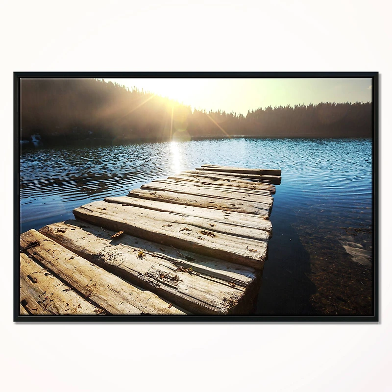 Designart - Large Wooden Pier into the Lake
