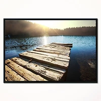 Designart - Large Wooden Pier into the Lake
