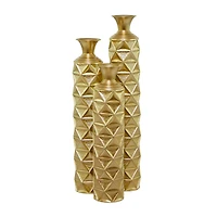 Gold Metal Glam Vase, Set of 3" 34", 29", 25"