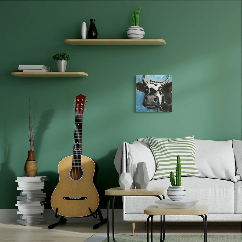 Stupell Industries Farm Cattle Close Up Countryside Animal Portrait Canvas Wall Art