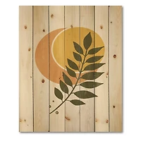 Designart - Abstract Geometrical Sun and Moon With Leaf V