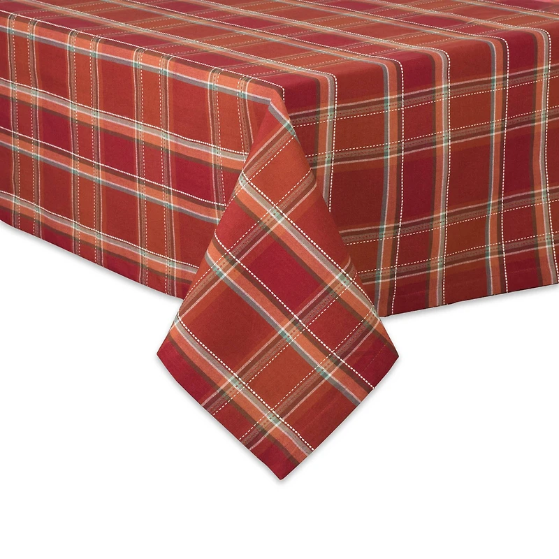 DII® 120" Autumn Spice Plaid Tablecloth
