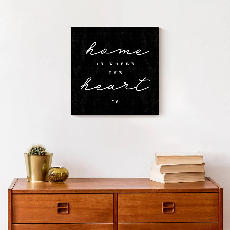 Home Is Where The Heart Is 12" x 12" Canvas Wall Art