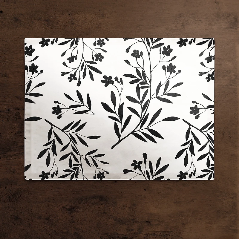 Monochromatic Floral Bunch Cotton Twill Placemat