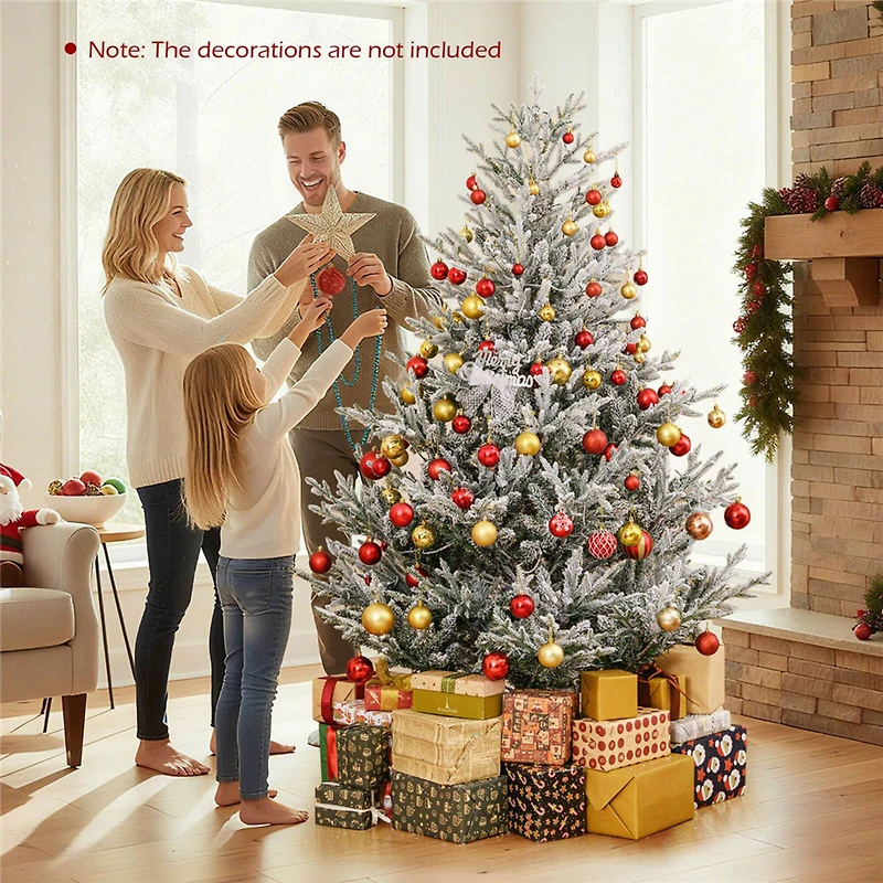 Costway 6 ft. Pre-Lit Gold Artificial Christmas Tree, Warm White LED Lights