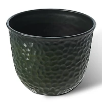 Glitzhome® 15.25" Honeycomb Textured Green Faux Ceramic Plastic Planters, 2ct.