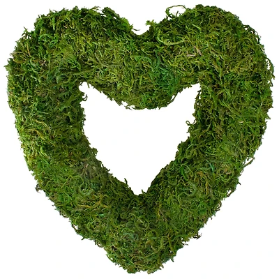Reindeer Moss Heart Twig Artificial Wreath Green 13.5"