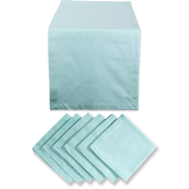 DII® Solid Chambray Table Runner & Napkins Set