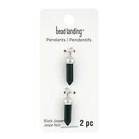 Black Jasper Prism Pendants, 2ct. by Bead Landing™
