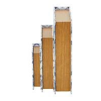 Blue Plaid Canvas Faux Book Box Set