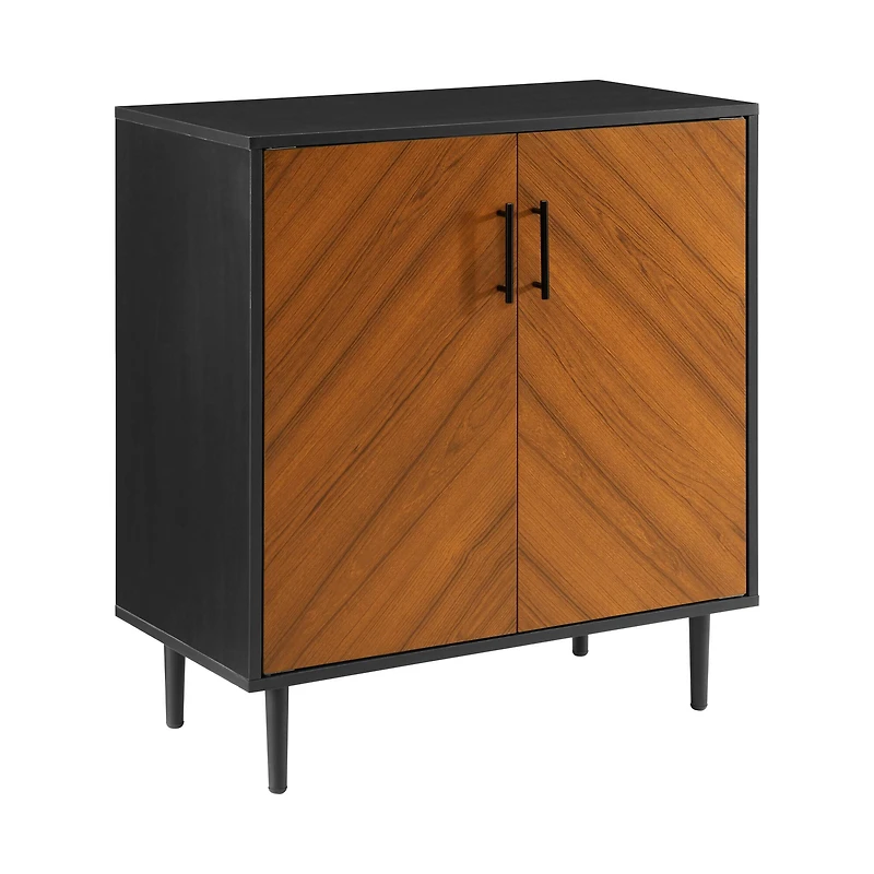 Walker Edison Black Modern Bookmatch Accent Cabinet