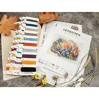 LetiStitch Autumn with a Rabbit Counted Cross Stitch Kit