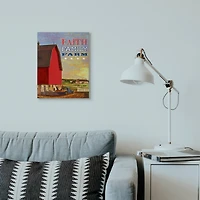 Stupell Industries Faith Family Farm American Farm Rustic Word Design Canvas Wall Art