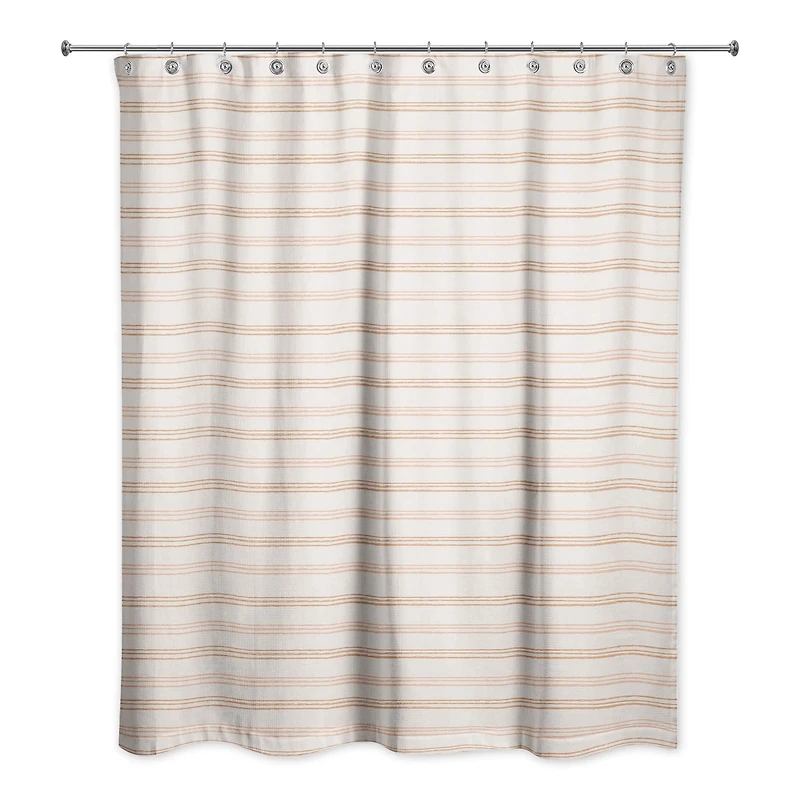 Rust Loose Lines 71" x 74" Shower Curtain