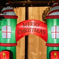 Glitzhome® 10ft. Inflatable Arch Gate & Guards With Lights