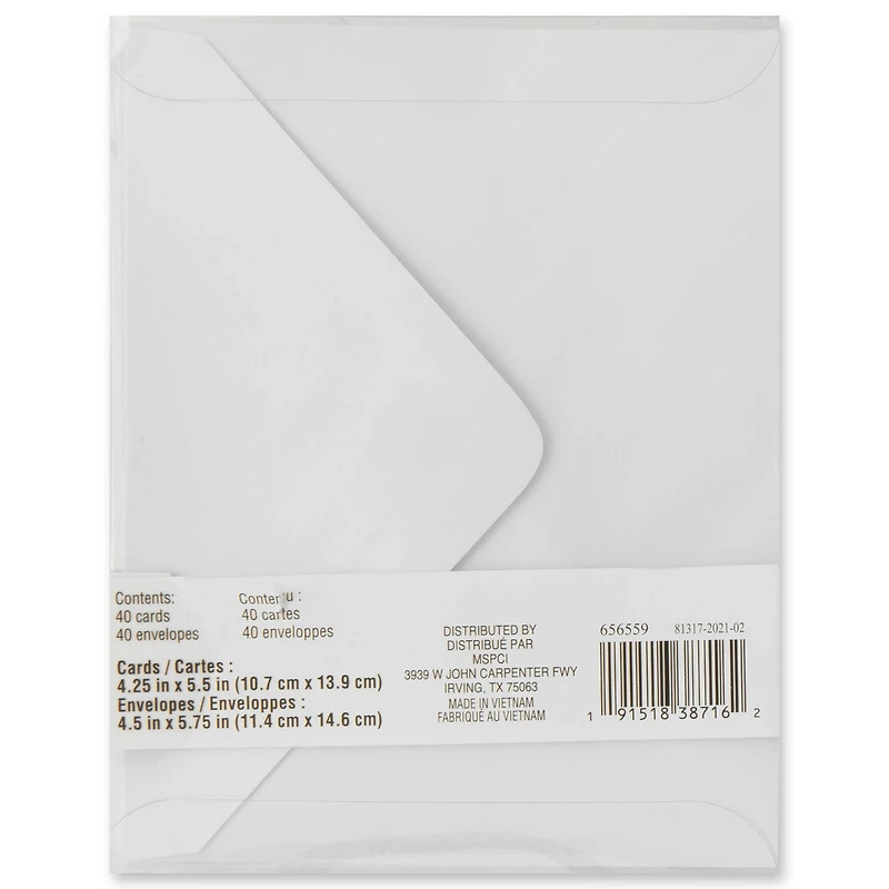 Gold Thank You Cards & Envelopes by Recollections™, 4.25" x 5.5"