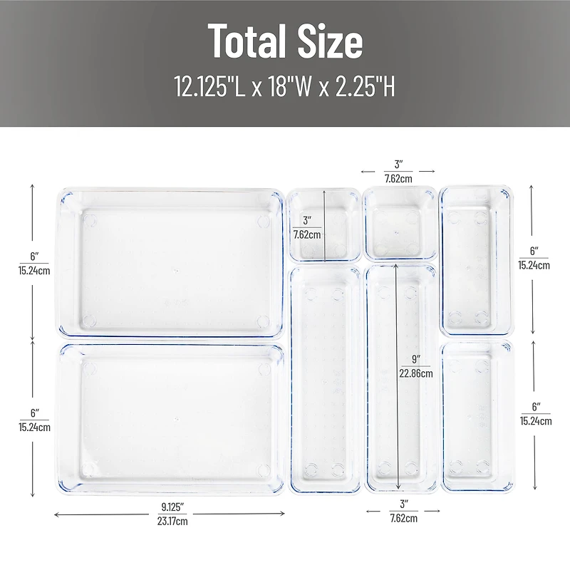 Mind Reader -Piece Drawer Organizer Set, Storage Trays