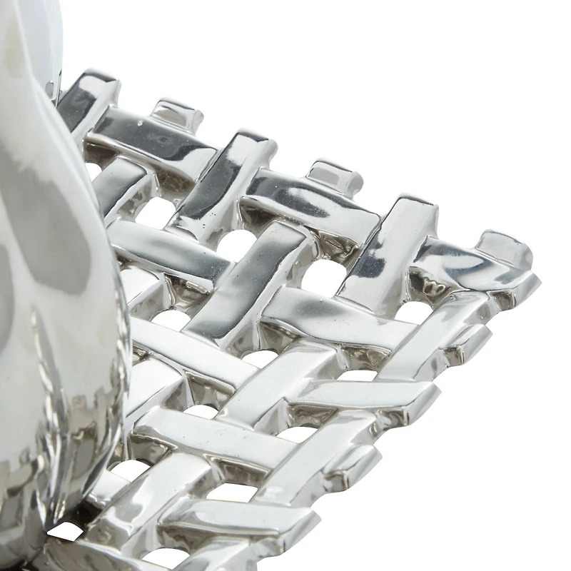 Silver Ceramic Glam Fruit Sculpture Set