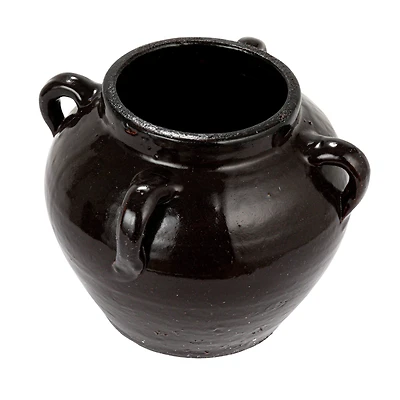 Hello Honey® 7" Distressed Black Decorative Clay Jar