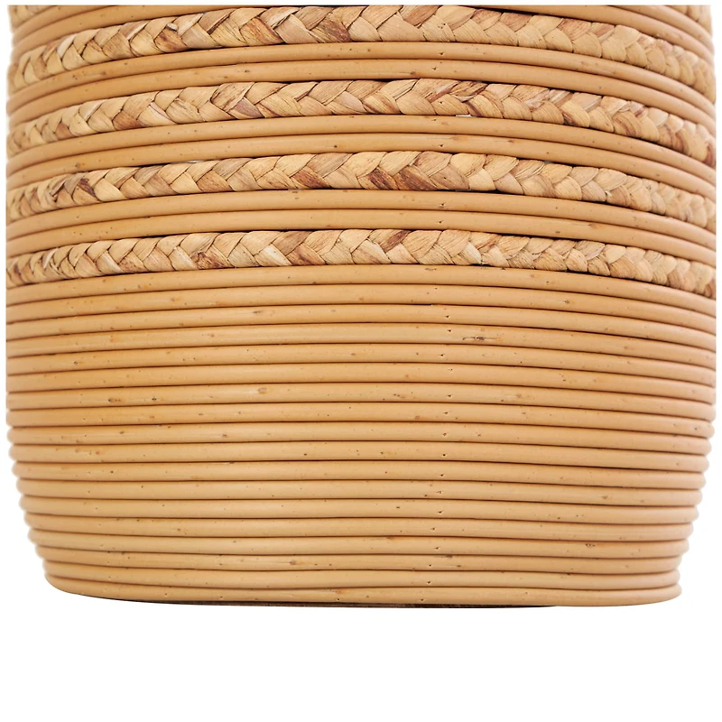 24" Light Brown Seagrass Handmade Vase