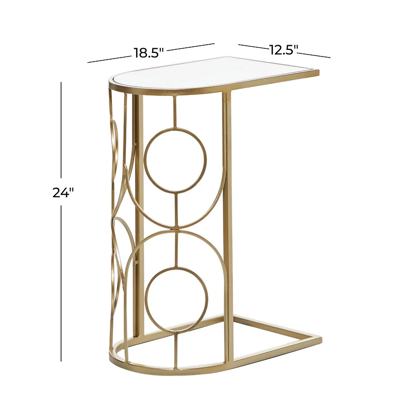 24" Gold Contemporary Metal Accent Table