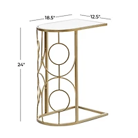 24" Gold Contemporary Metal Accent Table