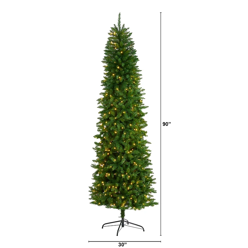 7.5ft. Pre-Lit Green Mountain Pine Artificial Christmas Tree, Clear LED Lights