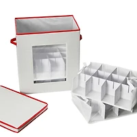 Household Essentials Red & White Ornament Storage Box