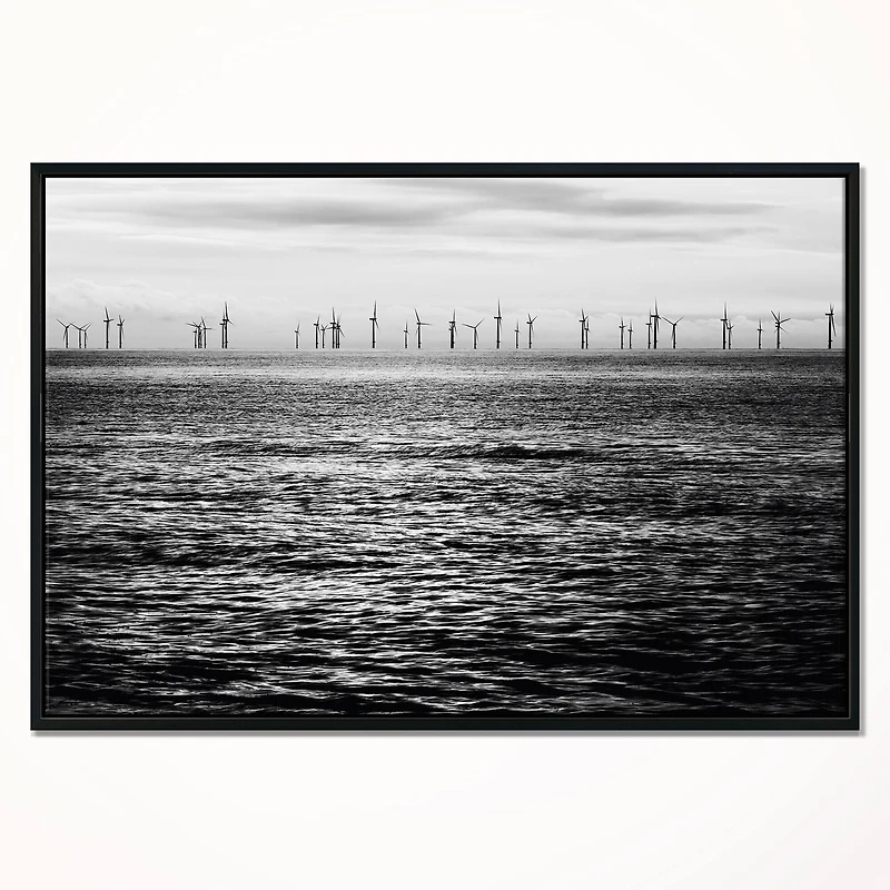 Designart - Wind Turbines Black and White