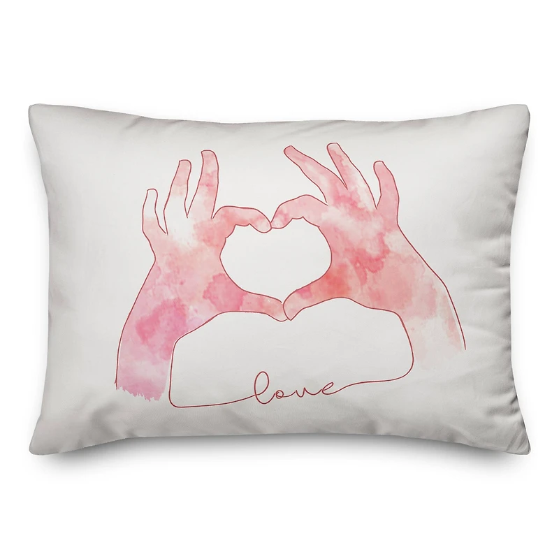Love Heart Hands Throw Pillow