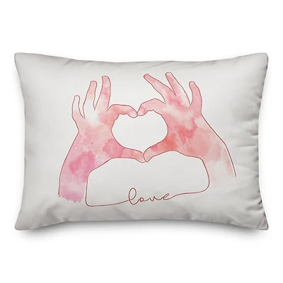Love Heart Hands Throw Pillow