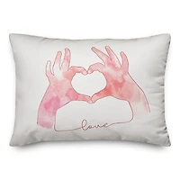 Love Heart Hands Throw Pillow