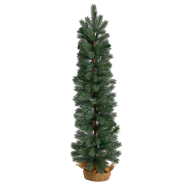 3ft. Pre-Lit Green Pine Artificial Christmas Tree with Burlap Base, Warm White Lights