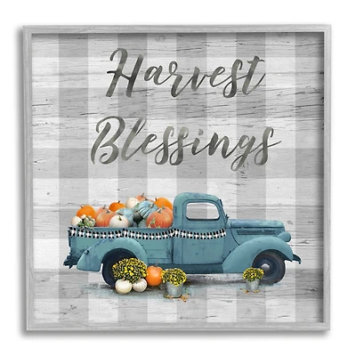 Stupell Industries Harvest Blessings Fall Pumpkin Truck Framed Giclee Art
