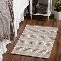 DII® Gray Dobby Stripe Hand-Loomed Rug, 2ft. x 3ft.
